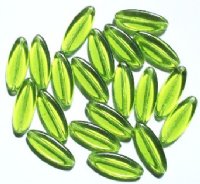 25 20x8mm Transparent Olive Long Flat Oval Beads